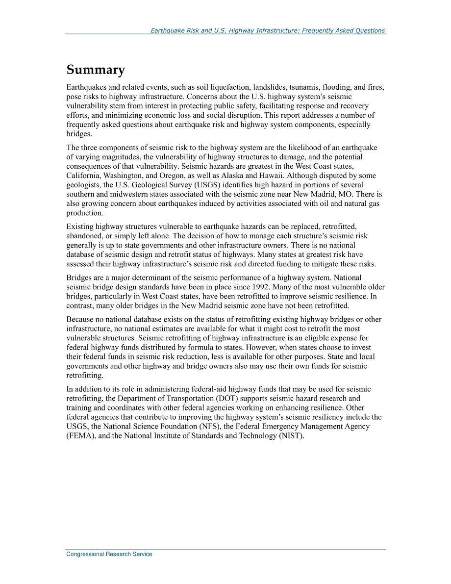 [20160519]R41746_地震风险和美国公路基础设施：常见问题解答.pdf_第2页