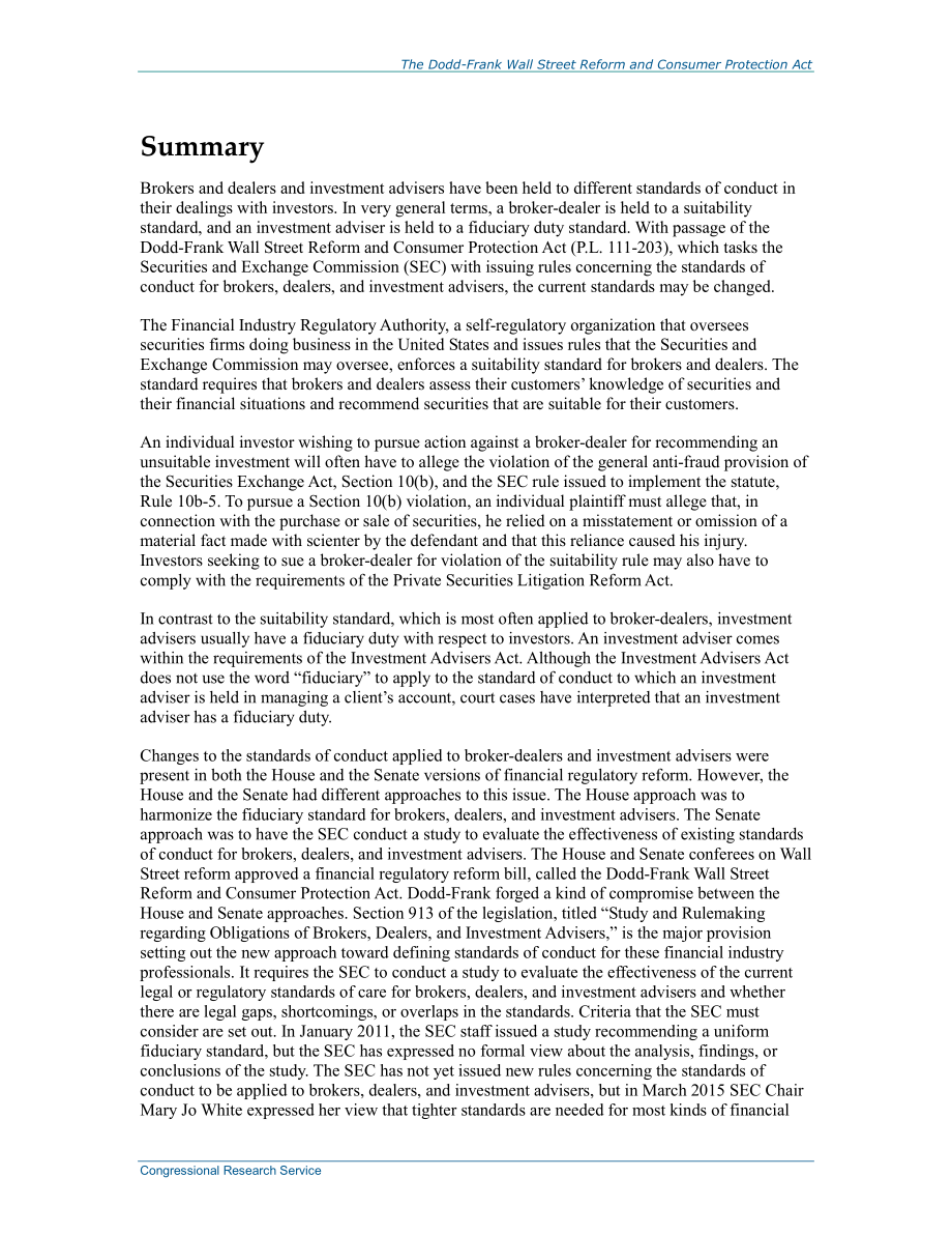 [20150406]R41381_多德-弗兰克华尔街改革和消费者保护法案：经纪人、交易商和投资顾问的行为标准.pdf_第2页