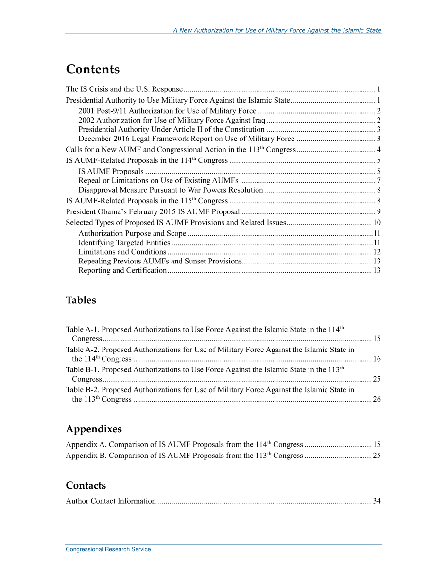 [20170221]R43760_对伊斯兰国使用武力的新授权：问题和当前提案.pdf_第3页