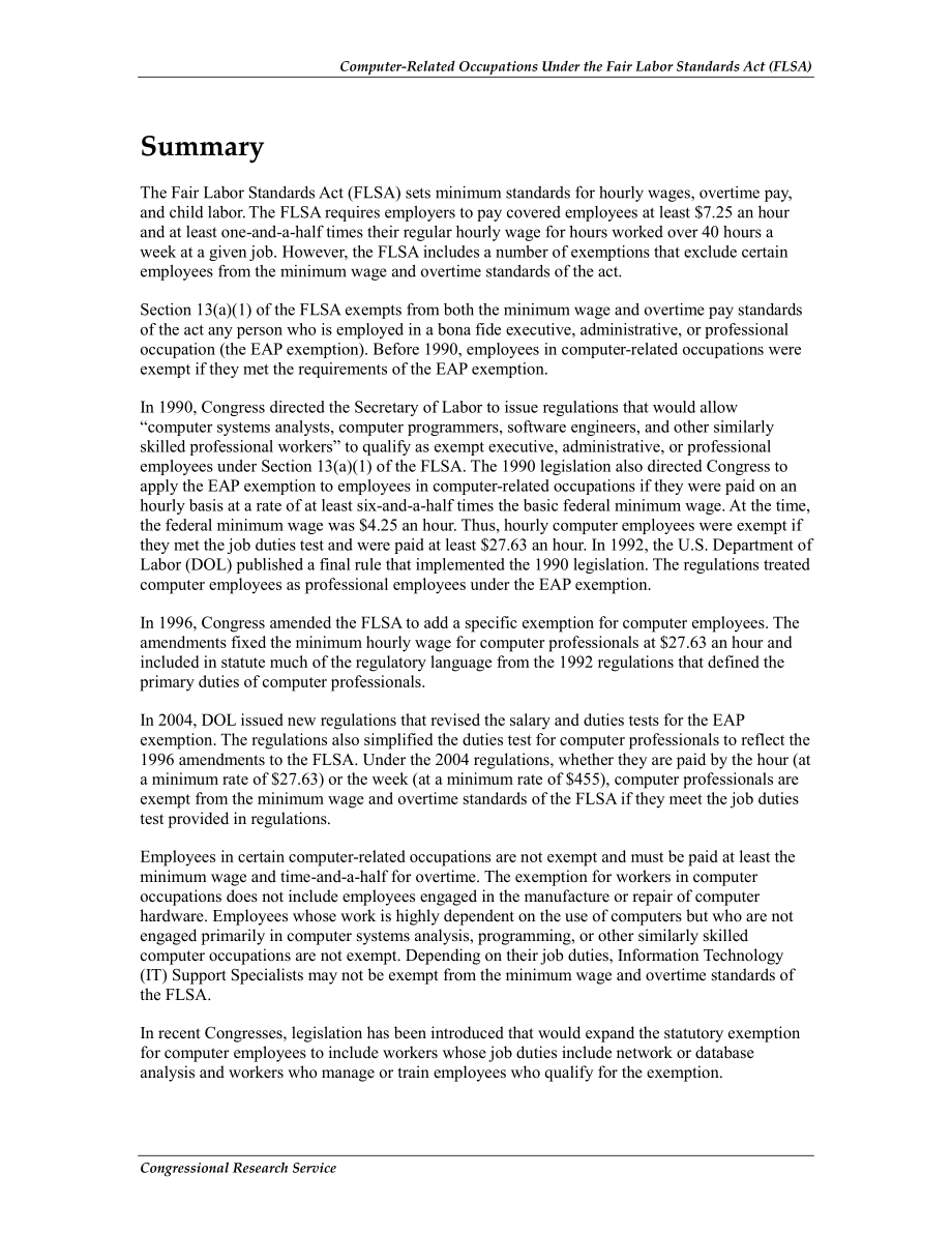 [20130103]R42141_《公平劳动标准法》（FLSA）规定的计算机相关职业.pdf_第2页