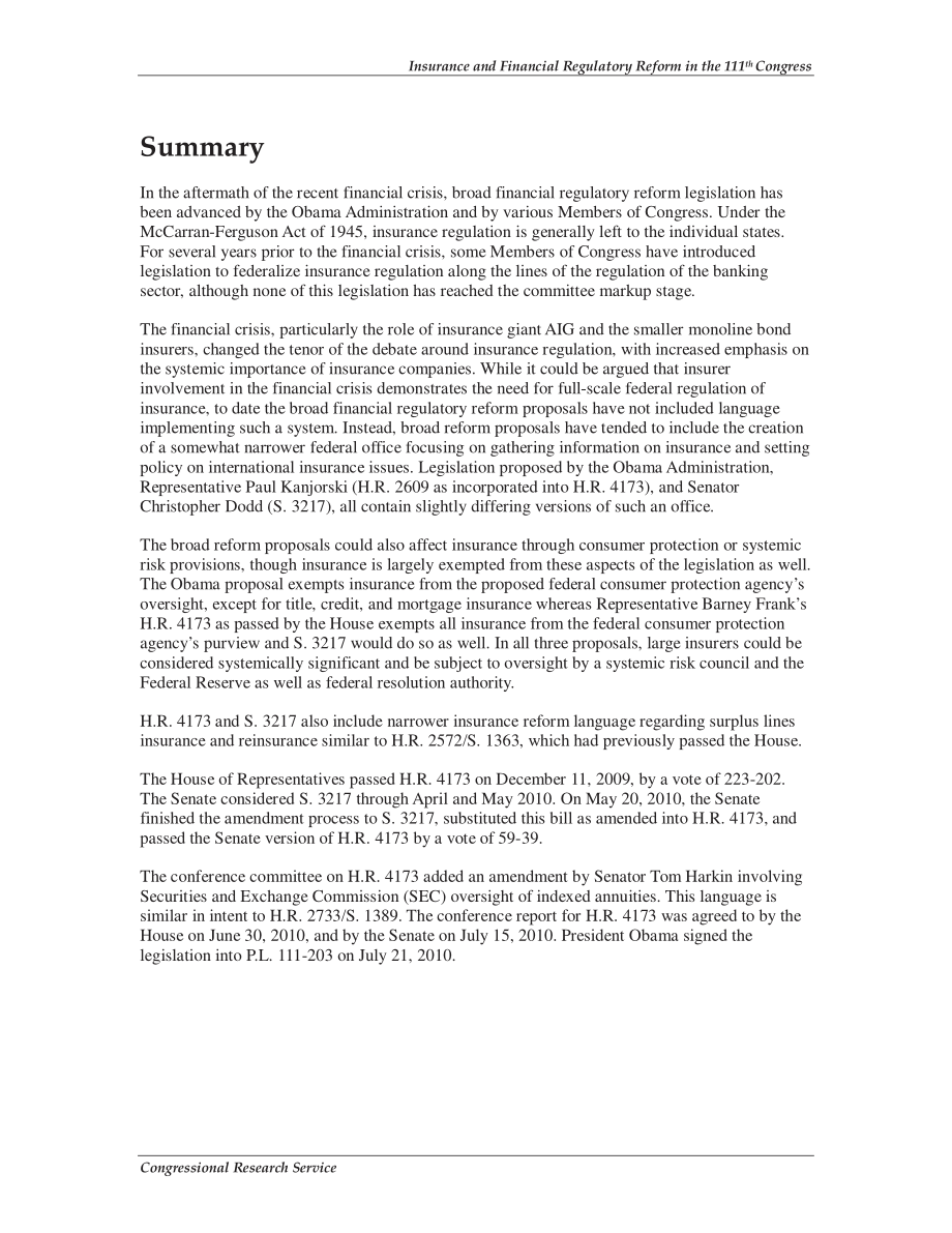 [20100728]R41018_第111届国会保险和金融监管改革.pdf_第2页