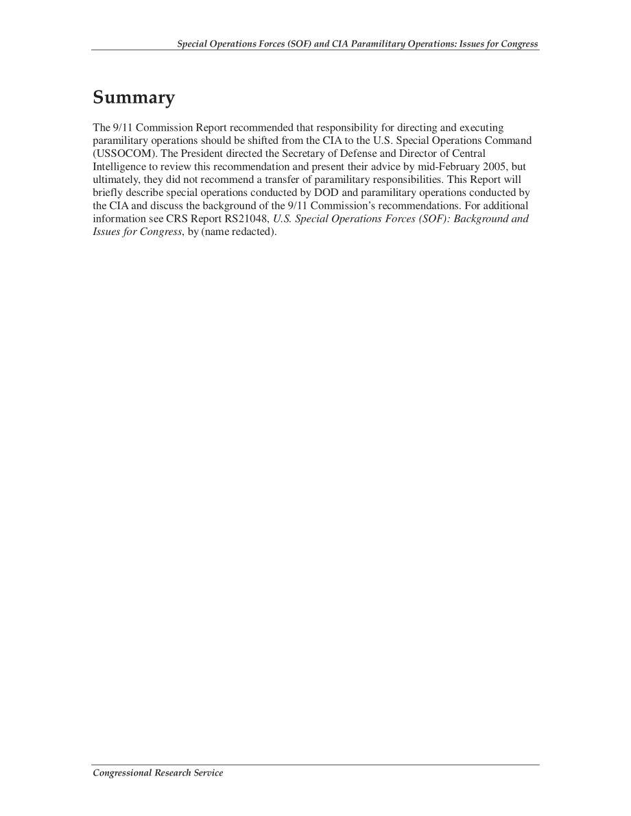 [20090803]RS22017_特种作战部队（SOF）和中央情报局准军事行动：国会议题.pdf_第2页