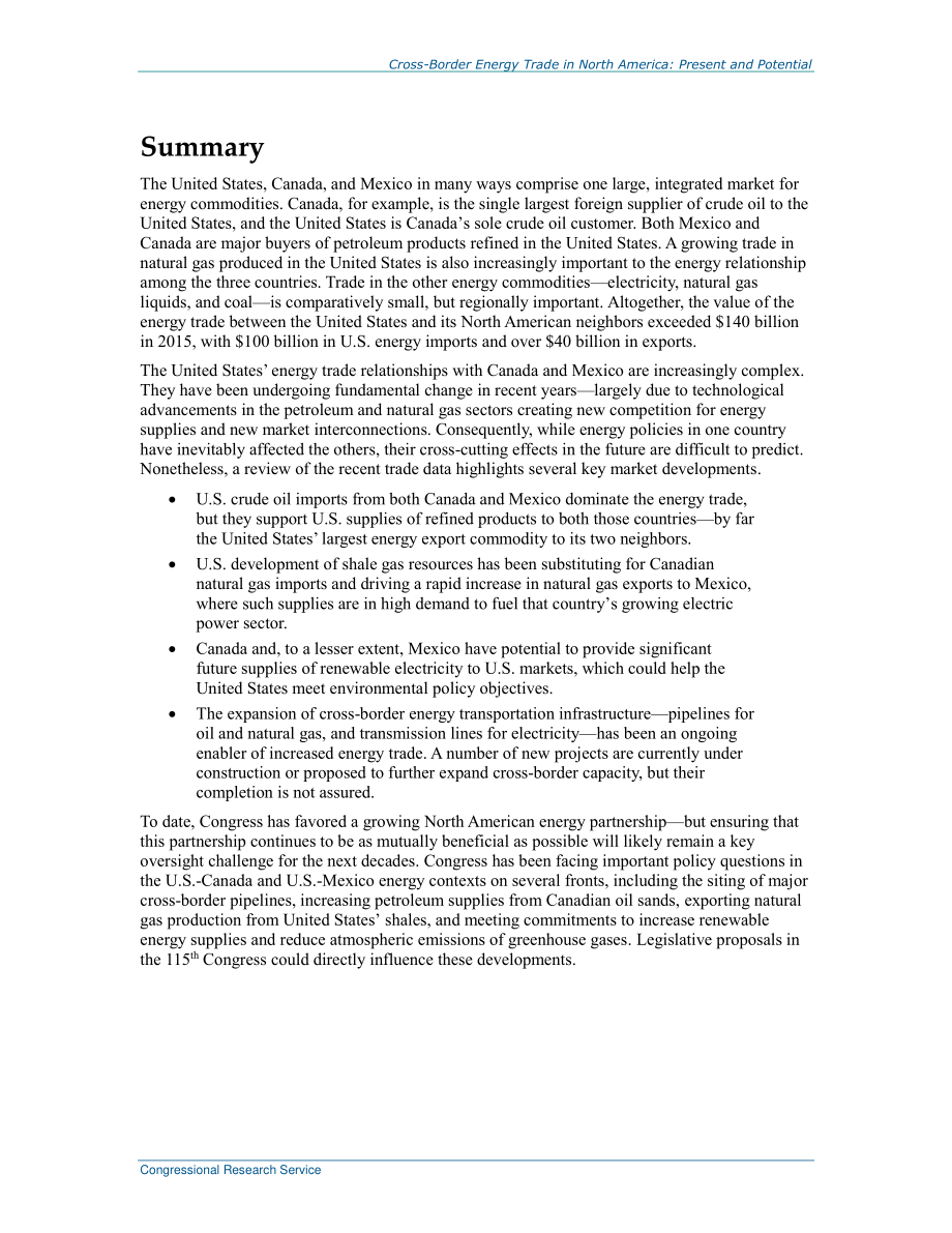 [20170130]R44747_北美跨境能源贸易：现状和潜力.pdf_第2页