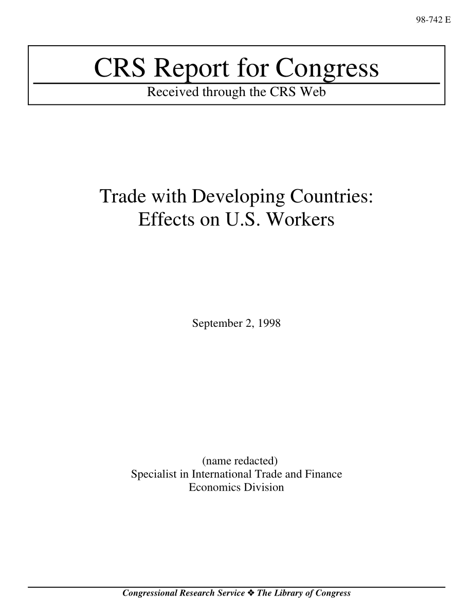 [19980902]98-742_与发展中国家的贸易：对美国工人的影响.pdf_第1页
