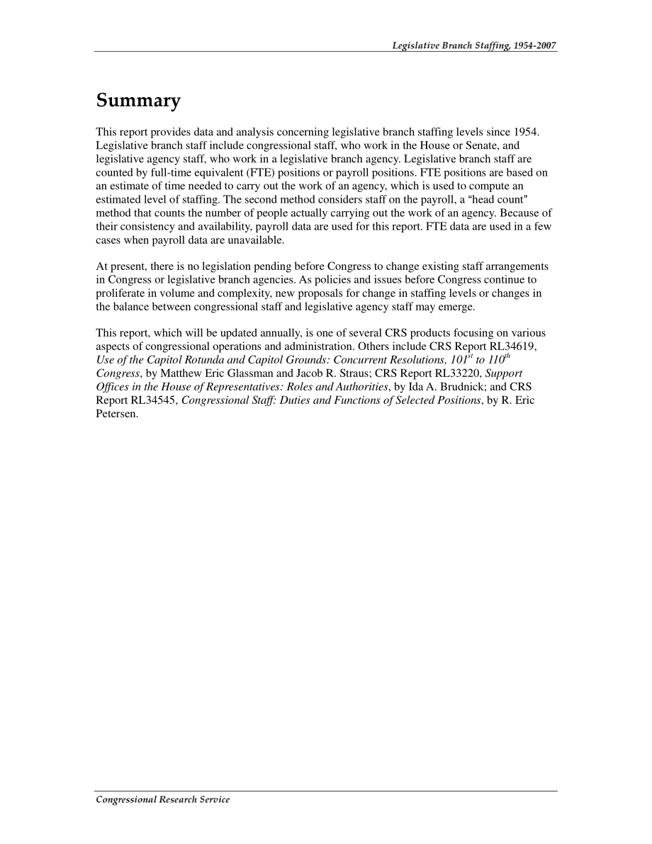 [20081015]R40056_1954-2007年立法部门人员配置.pdf_第2页