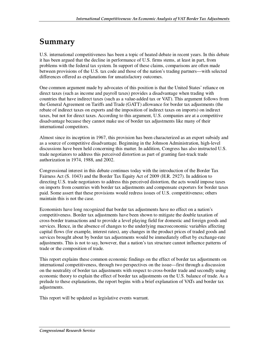 [20090730]R40735_国际竞争力：增值税边境税调整的经济学分析.pdf_第2页