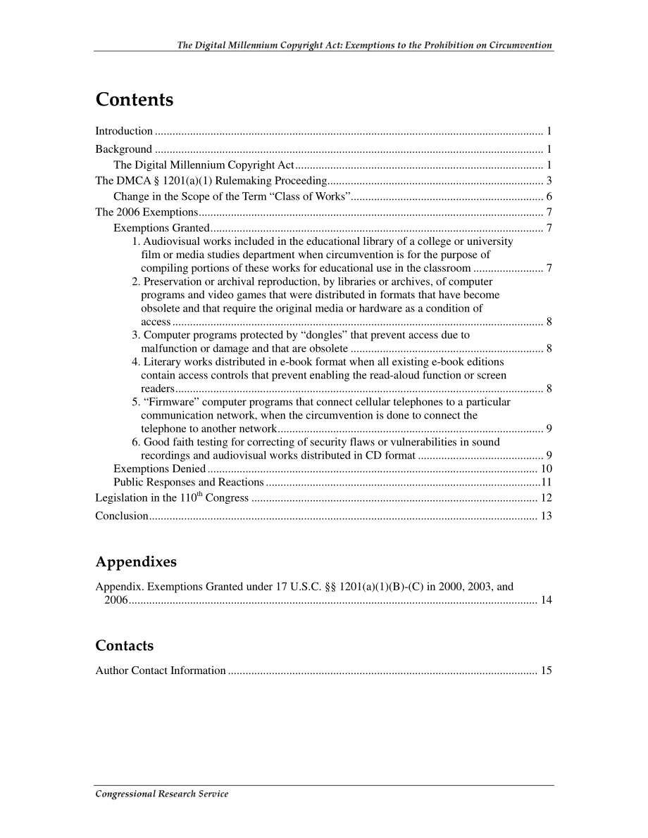 [20081222]RL33887_数字千年版权法：规避禁令的豁免.pdf_第3页