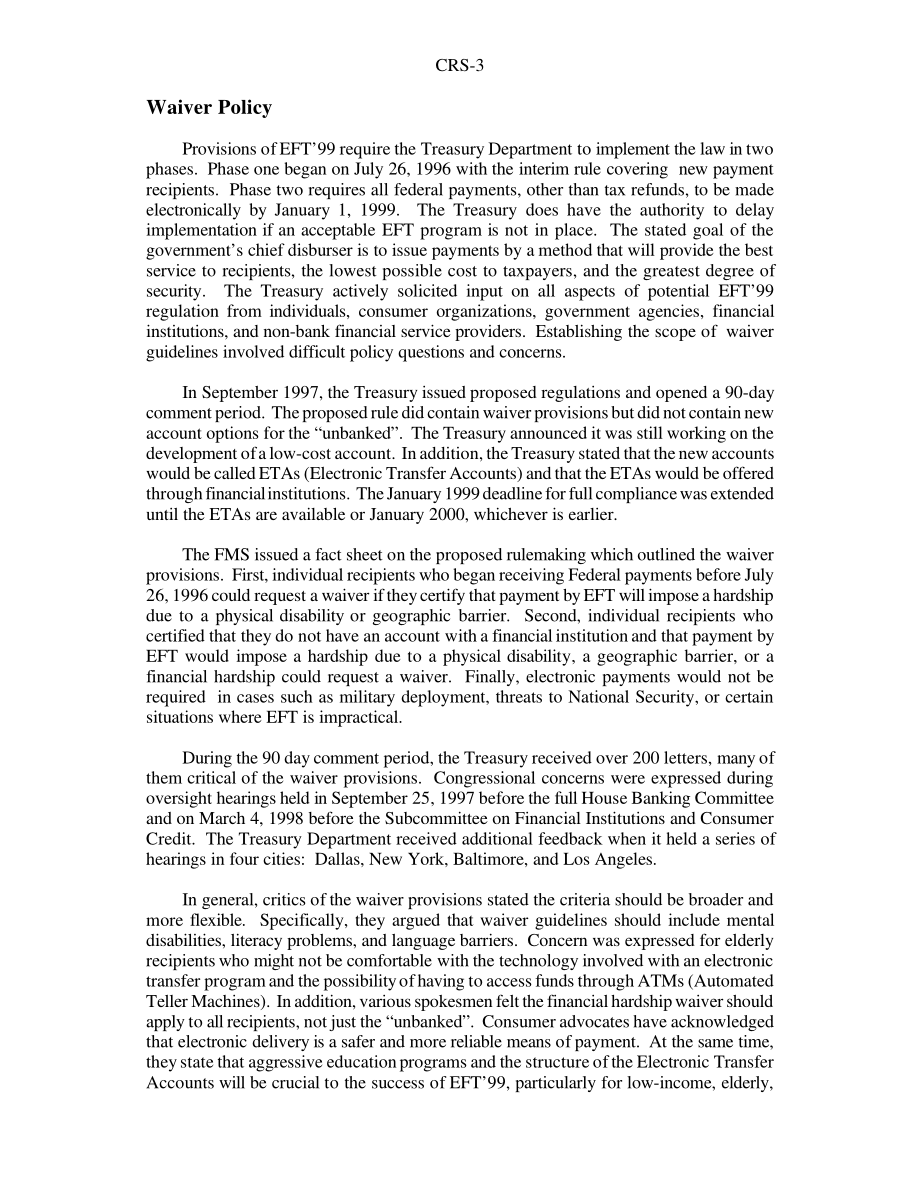 [20010105]RS20047_“EFT'99：”联邦电子支付；豁免政策.pdf_第3页