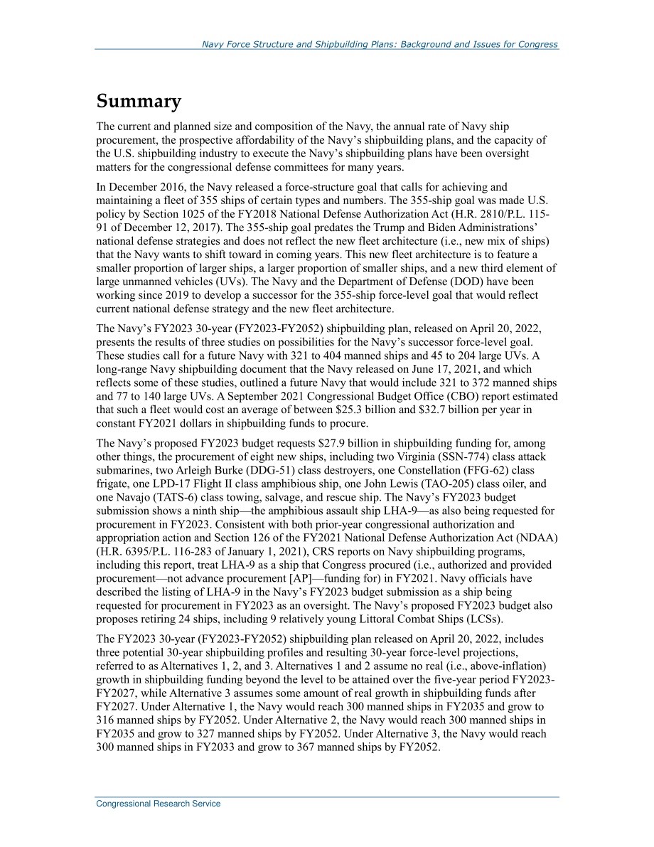 [20220420]RL32665_海军部队结构和造船计划：国会背景和议题.pdf_第2页