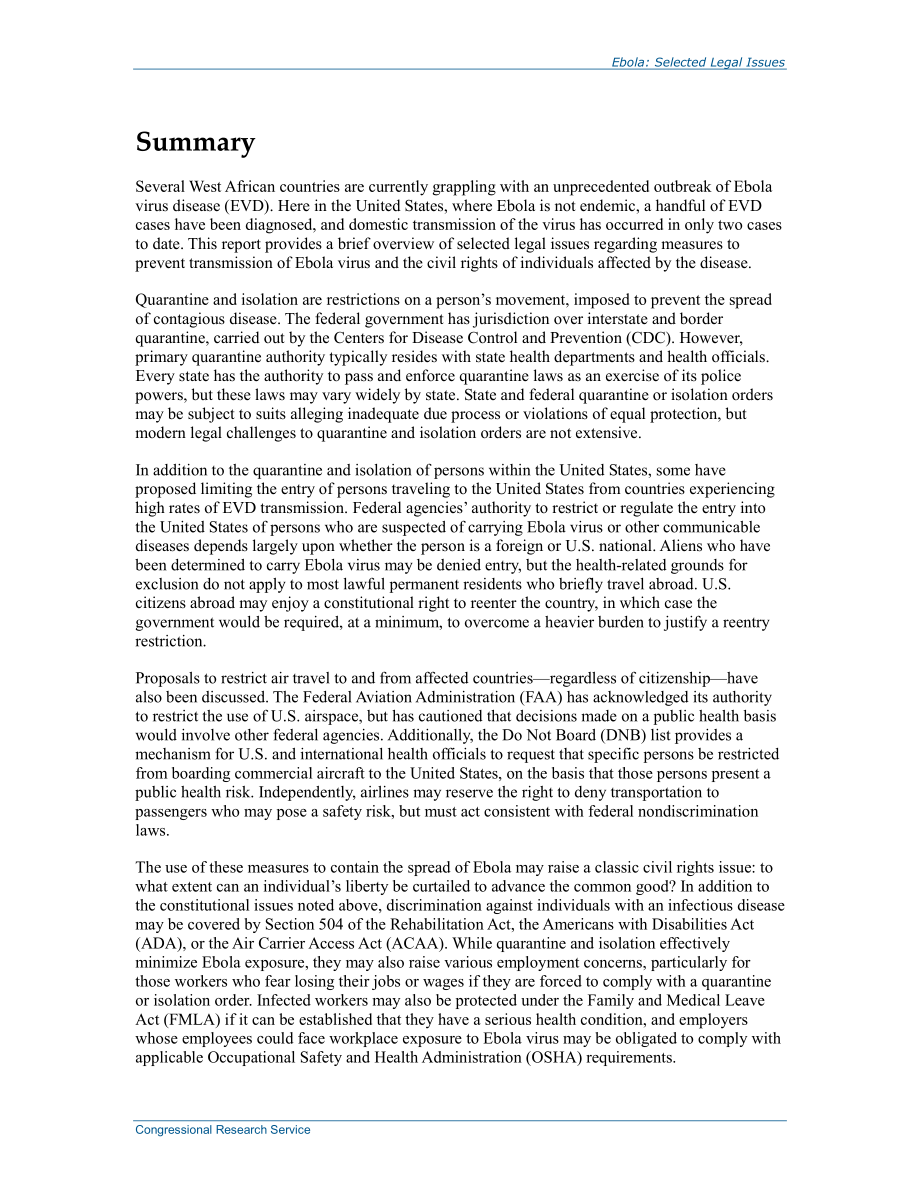 [20141216]R43829_埃博拉病毒：选定的法律问题.pdf_第2页