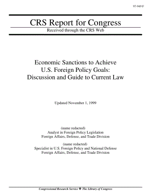 [19991101]97-949_Economic Sanctions to Achieve U.S. Foreign Policy Goals Discussion and Guide to Current Law.pdf