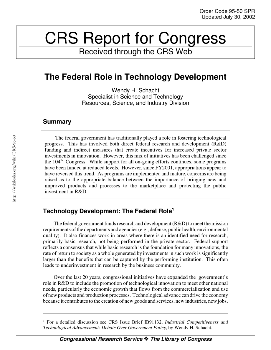 [20020730]95-50_联邦政府在技术发展中的作用.pdf_第1页