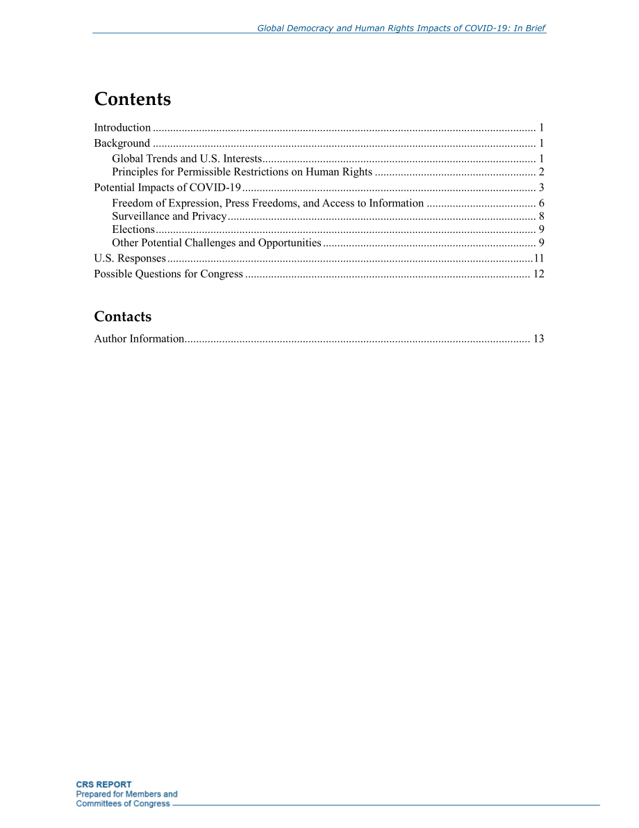 [20200626]R46430_新冠肺炎对全球民主和人权的影响：简言之.pdf_第2页