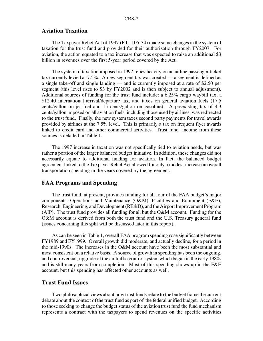 [20001102]RS20177_第106届国会中的机场和航空信托基金问题.pdf_第2页