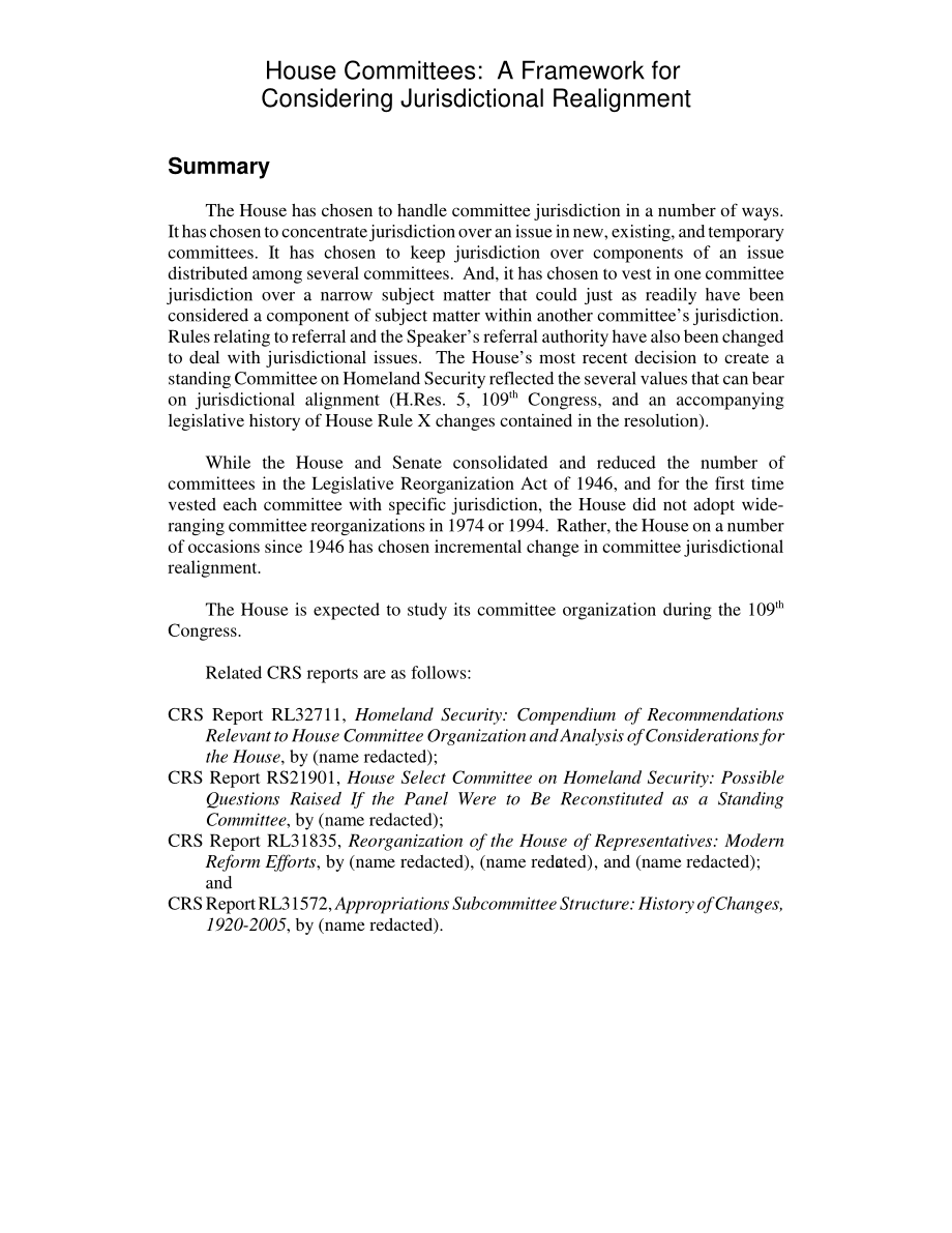 [20050223]RL32661_众议院委员会：考虑管辖权调整的框架.pdf_第2页