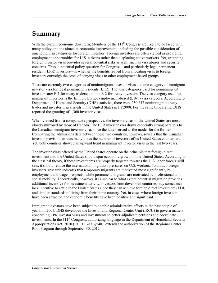 [20100127]RL33844_外国投资者签证：政策和问题.pdf_第2页