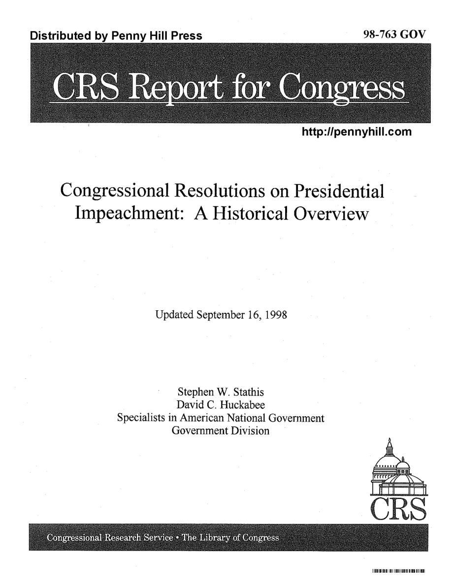 [19980916]98-763_国会关于弹劾总统的决议：历史概述.pdf_第1页