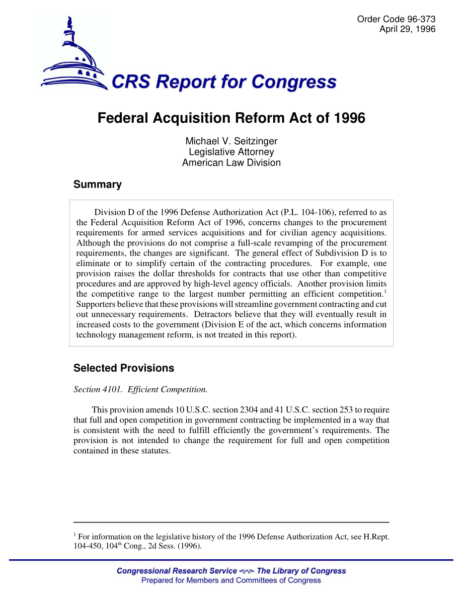 [19960429]96-373_1996年《联邦收购改革法案》.pdf_第1页