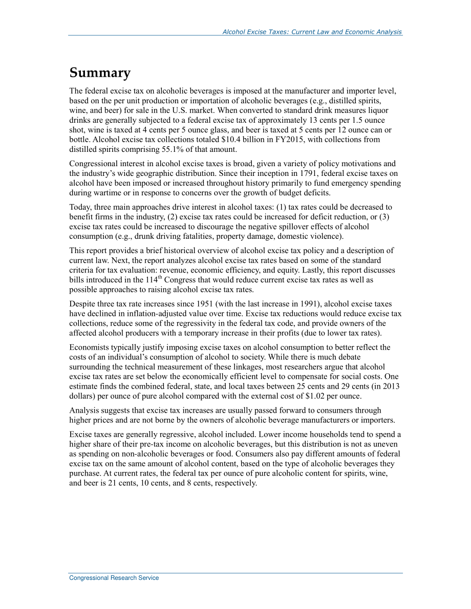 [20151223]R43350_酒精消费税：现行法律和经济分析.pdf_第2页