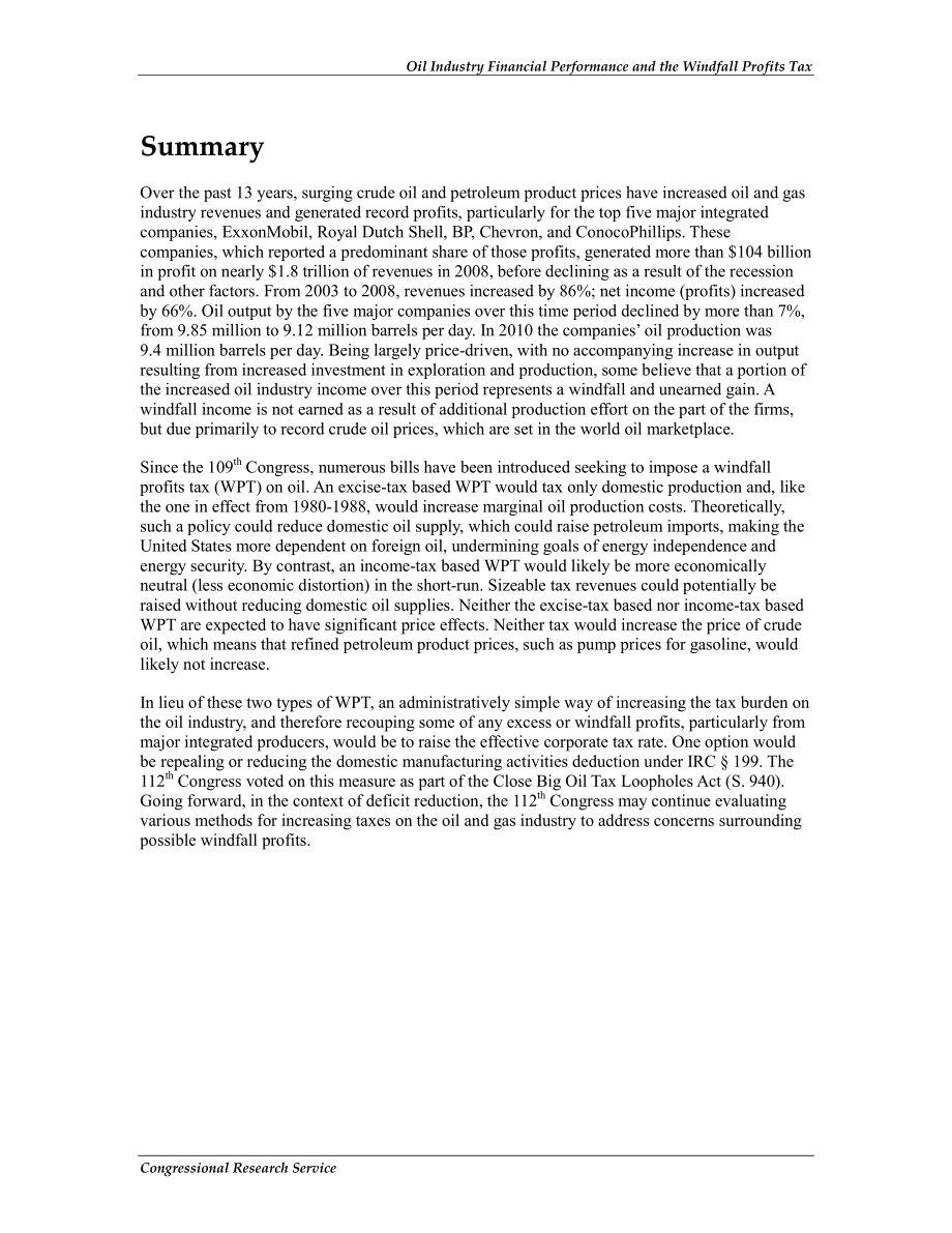 [20110713]RL34689_石油行业财务业绩与暴利税.pdf_第2页
