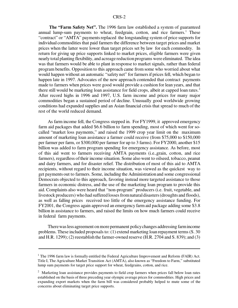 [20001215]RS20452_农业和第106届大会：主要问题概述.pdf_第2页