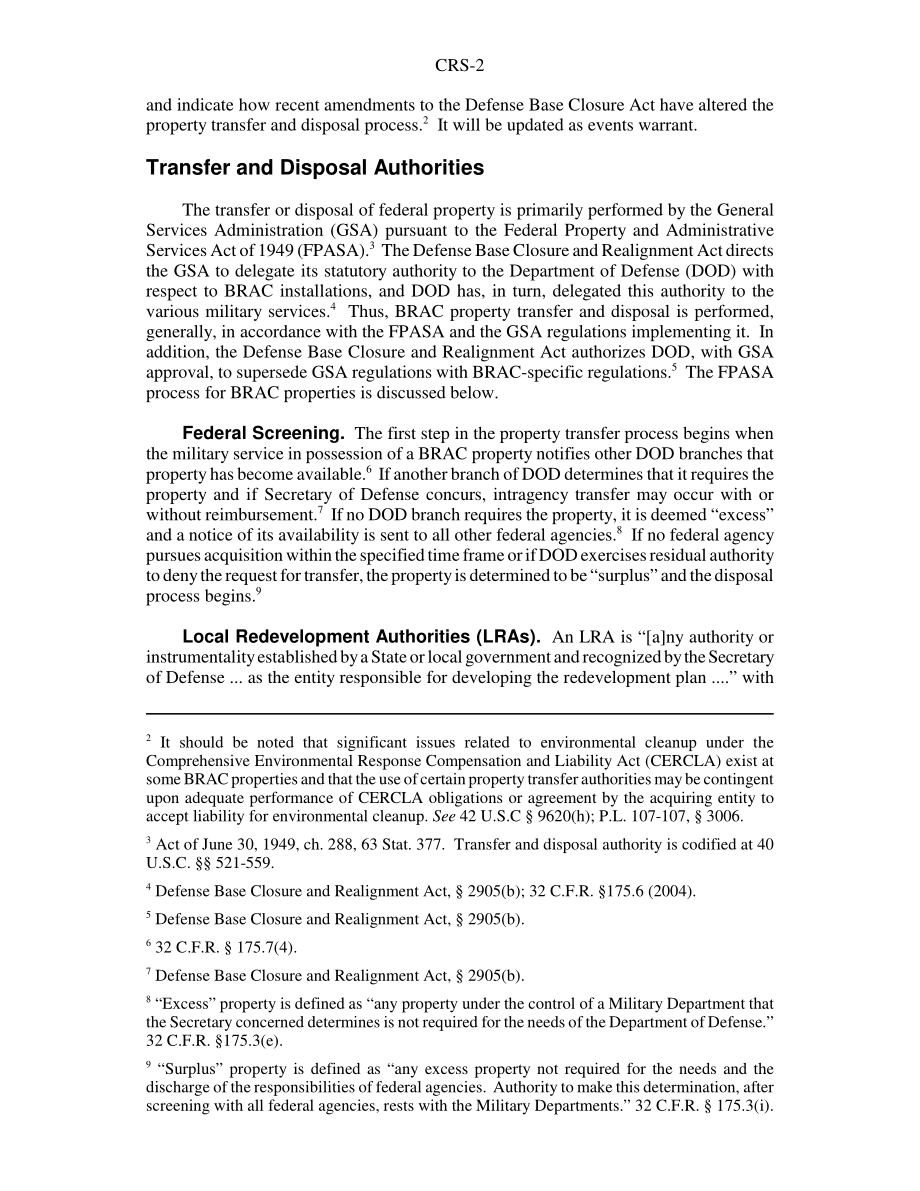 [20050223]RS22066_基地调整和关闭（BRAC）：财产转让和处置.pdf_第2页