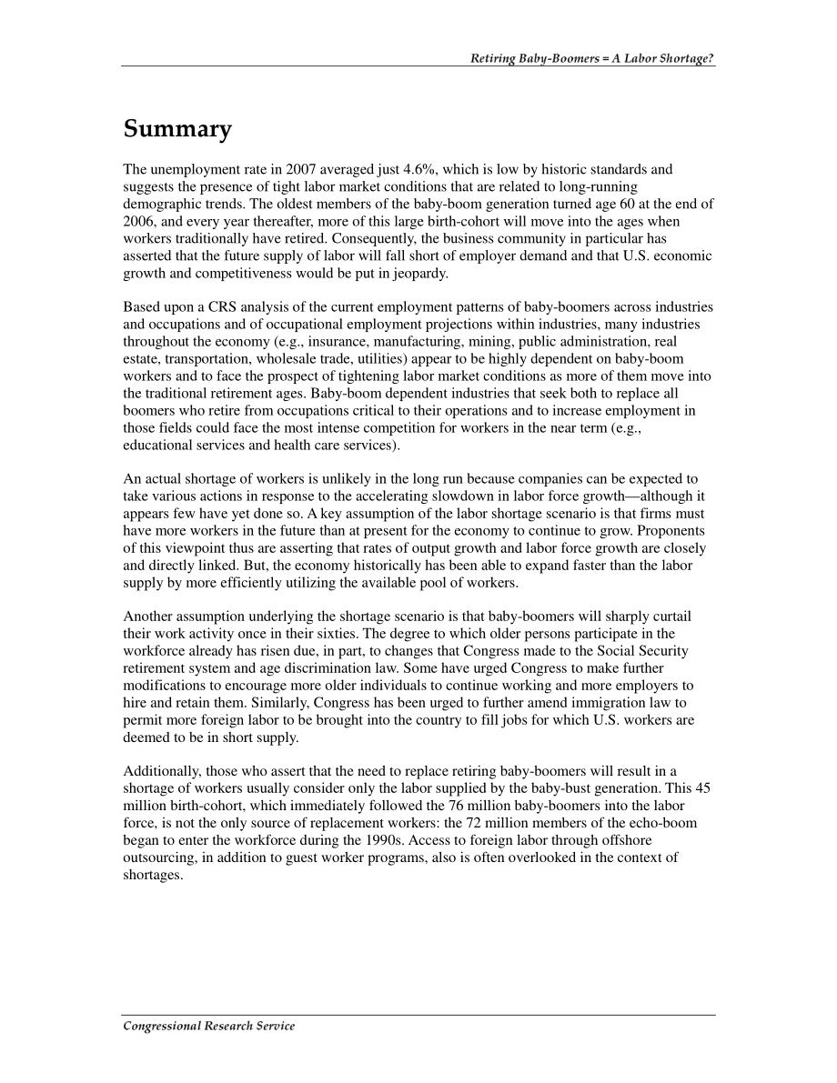 [20080130]RL33661_婴儿潮一代退休=劳动力短缺？.pdf_第2页