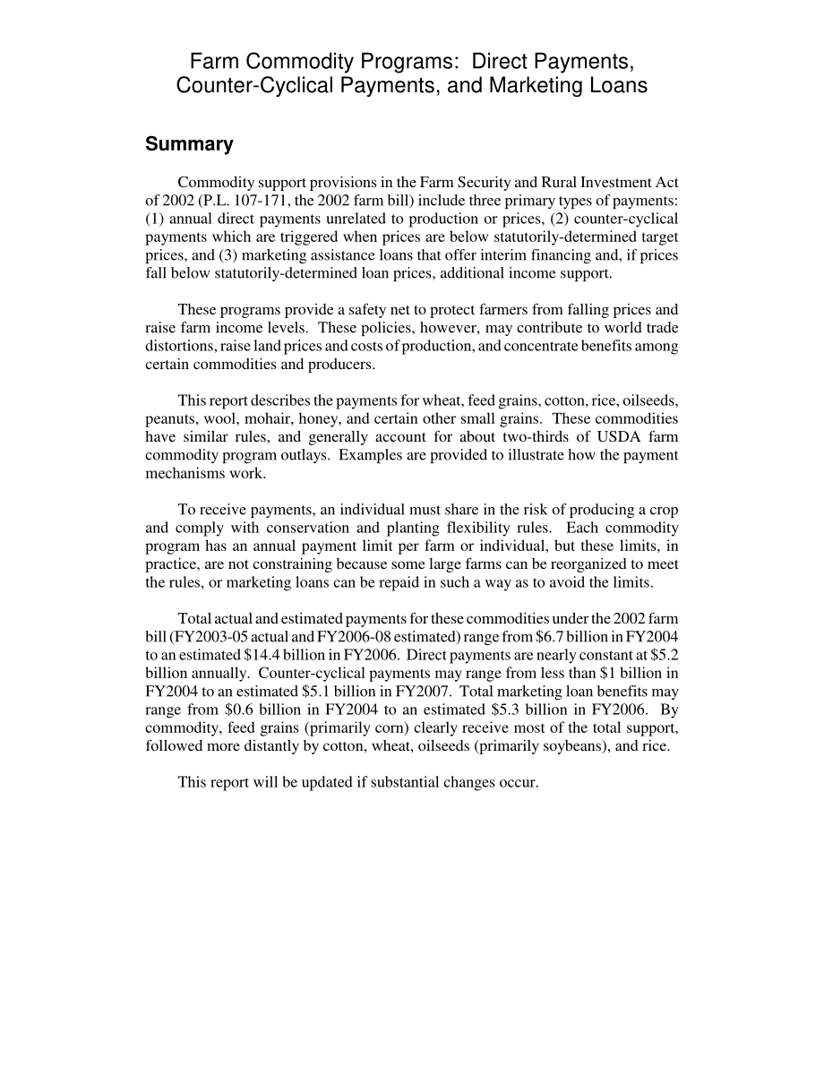 [20060301]RL33271_农产品计划：直接支付、反周期支付和营销贷款.pdf_第2页