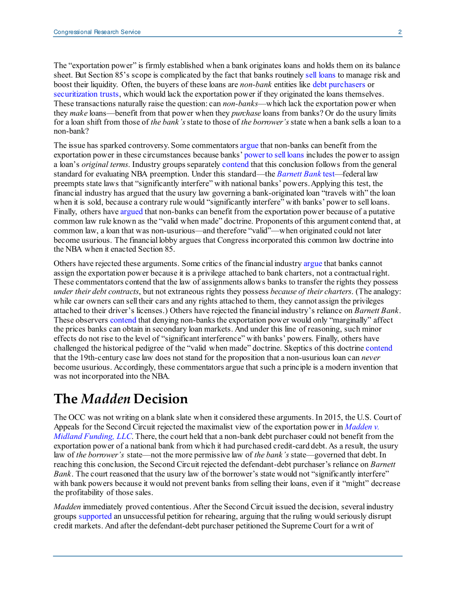 [20200709]LSB10512_联邦银行监管机构最终确定州高利贷法规则.pdf_第2页