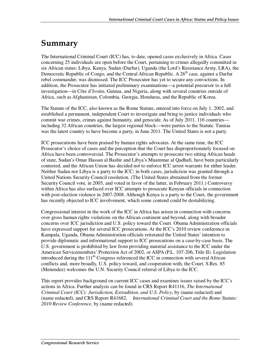 [20110722]RL34665_非洲国际刑事法院案件：现状和政策问题.pdf_第2页