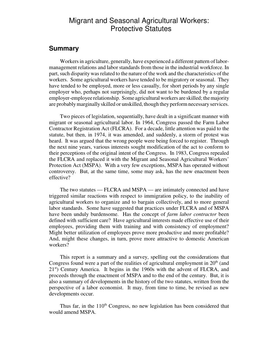 [20070829]RL33372_移民和季节性农业工人：保护性法规.pdf_第2页