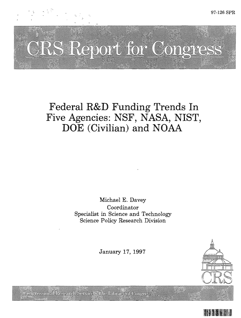 [19970117]97-126_五个机构的联邦研发资金趋势：NSF、NASA、NIST、DOE（民用）和NOAA.pdf_第1页