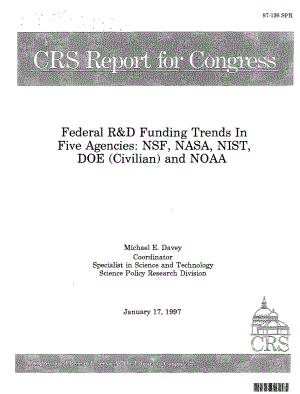 [19970117]97-126_五个机构的联邦研发资金趋势：NSF、NASA、NIST、DOE（民用）和NOAA.pdf