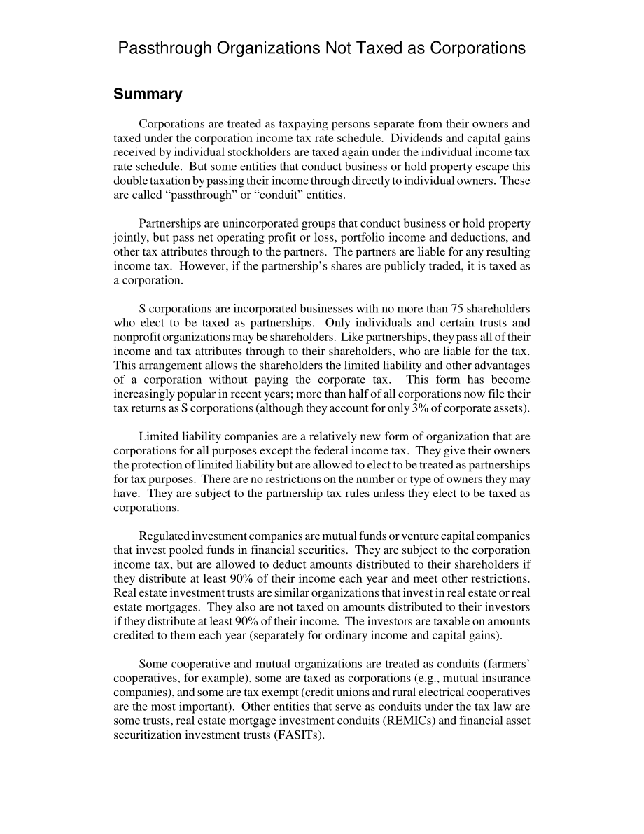 [20020820]RL31538_不作为公司征税的直通组织.pdf_第2页