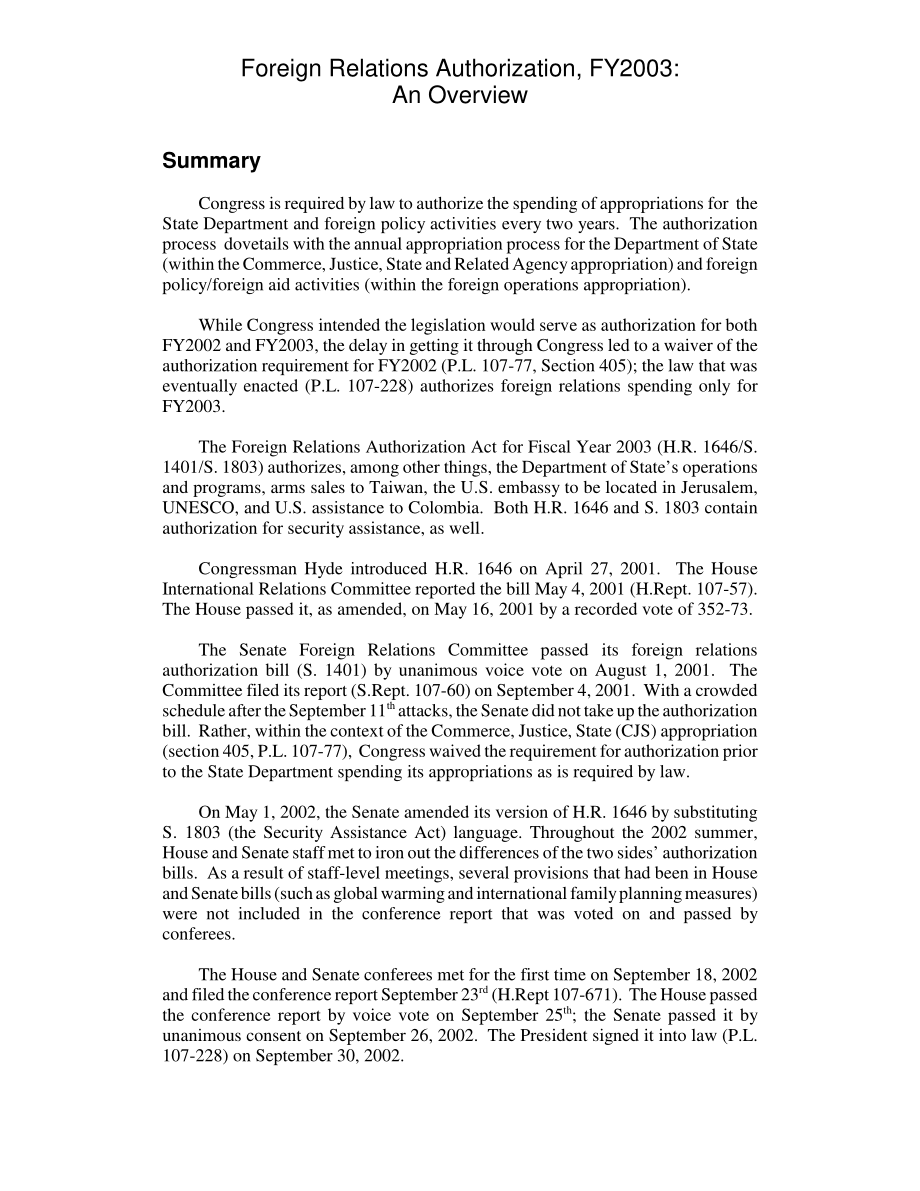 [20021108]RL31046_2003财年对外关系授权：概述.pdf_第2页