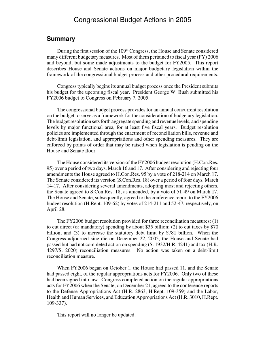[20060120]RL32791_2005年国会预算行动.pdf_第2页