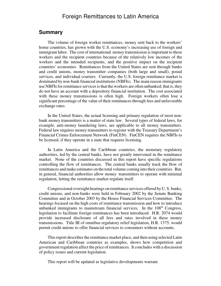 [20031212]RL31659_向拉丁美洲的外国汇款.pdf_第2页