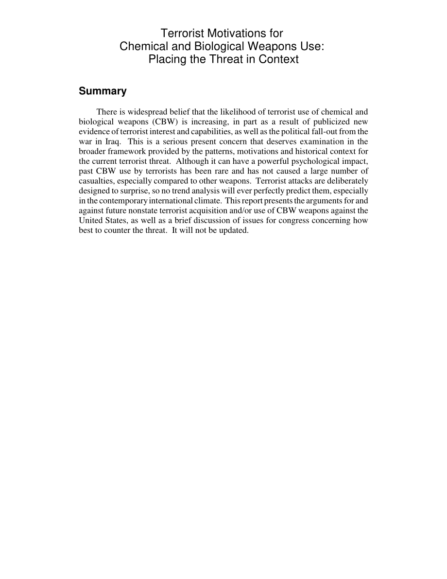 [20030328]RL31831_使用化学和生物武器的恐怖主义动机：将威胁置于上下文中.pdf_第2页