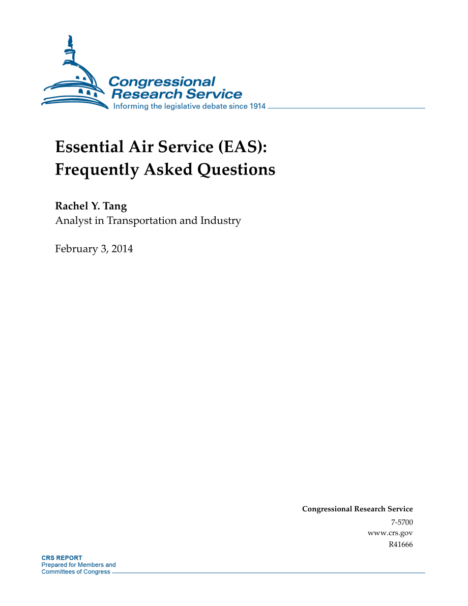 [20140203]R41666_基本航空服务（EAS）：常见问题解答.pdf_第1页