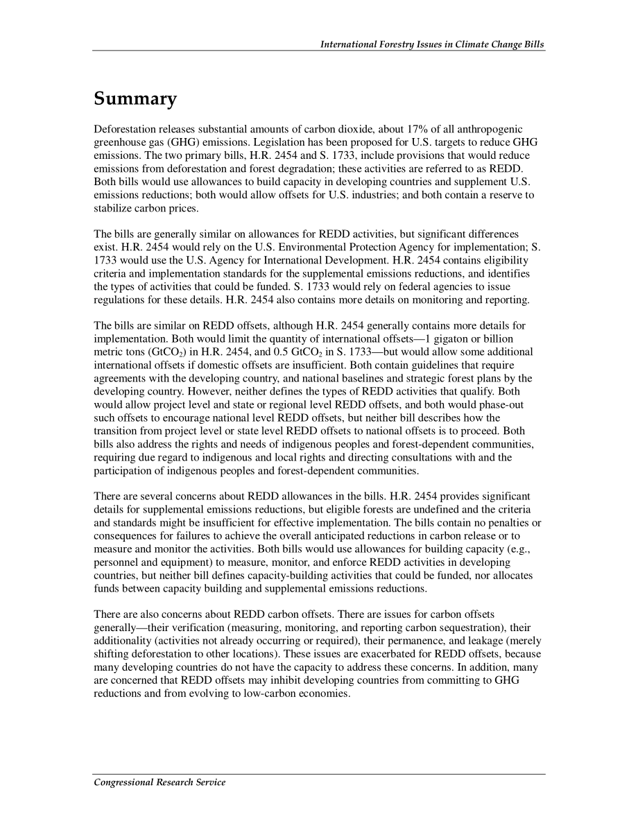 [20091222]R40990_气候变化法案中的国际林业问题：S.1733和H.R.规定的比较2454.pdf_第2页