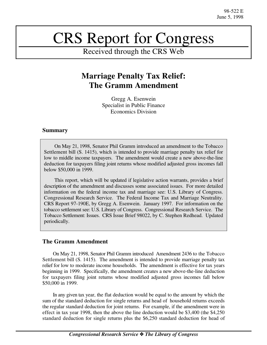 [19980605]98-522E_婚姻惩罚税减免：《格拉姆修正案》.pdf_第1页