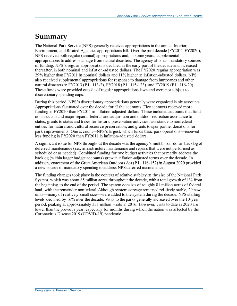 [20201209]R42757_国家公园管理局拨款：十年趋势.pdf_第2页