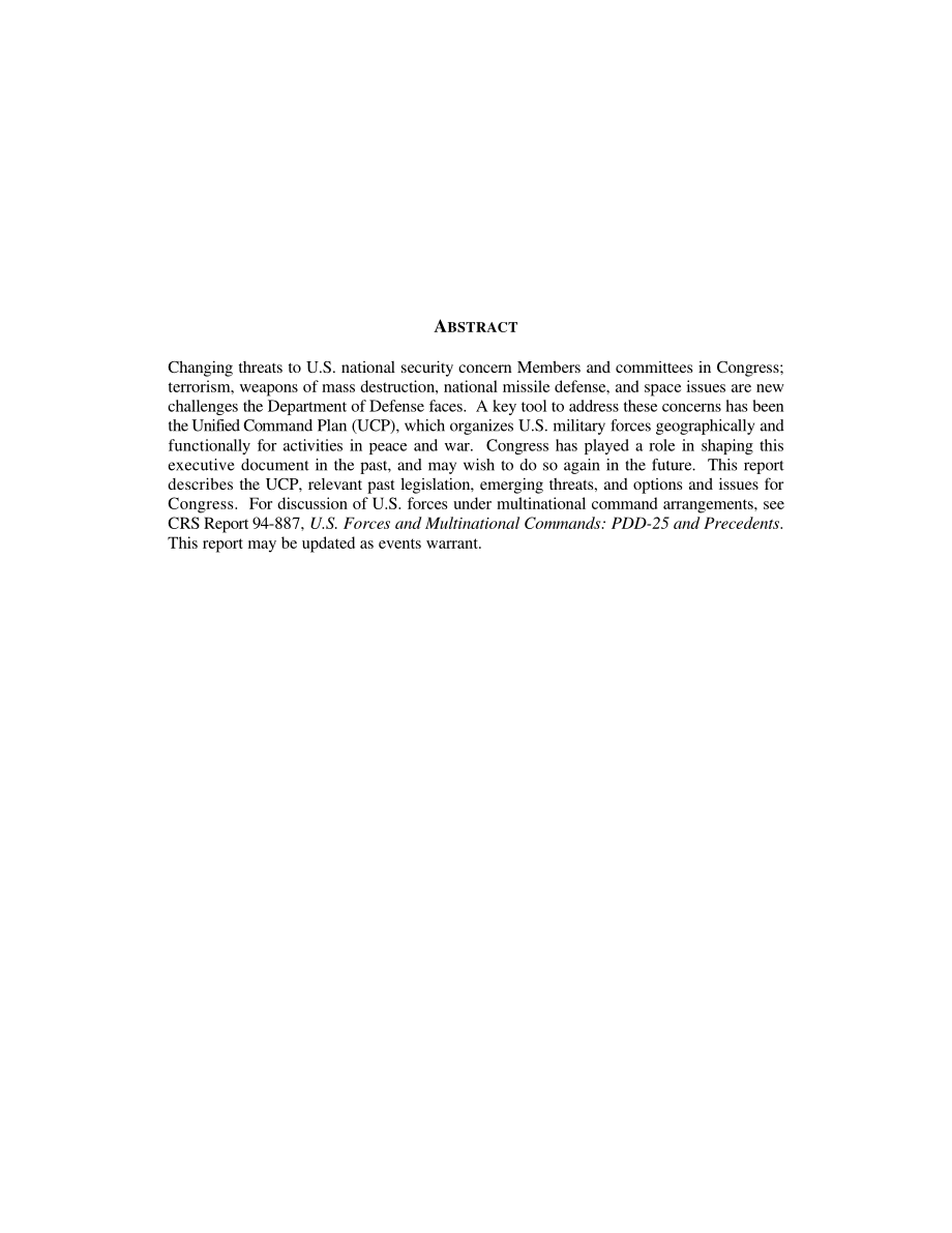 [19990621]RL30245_统一指挥计划的军事变化：国会背景和议题.pdf_第2页