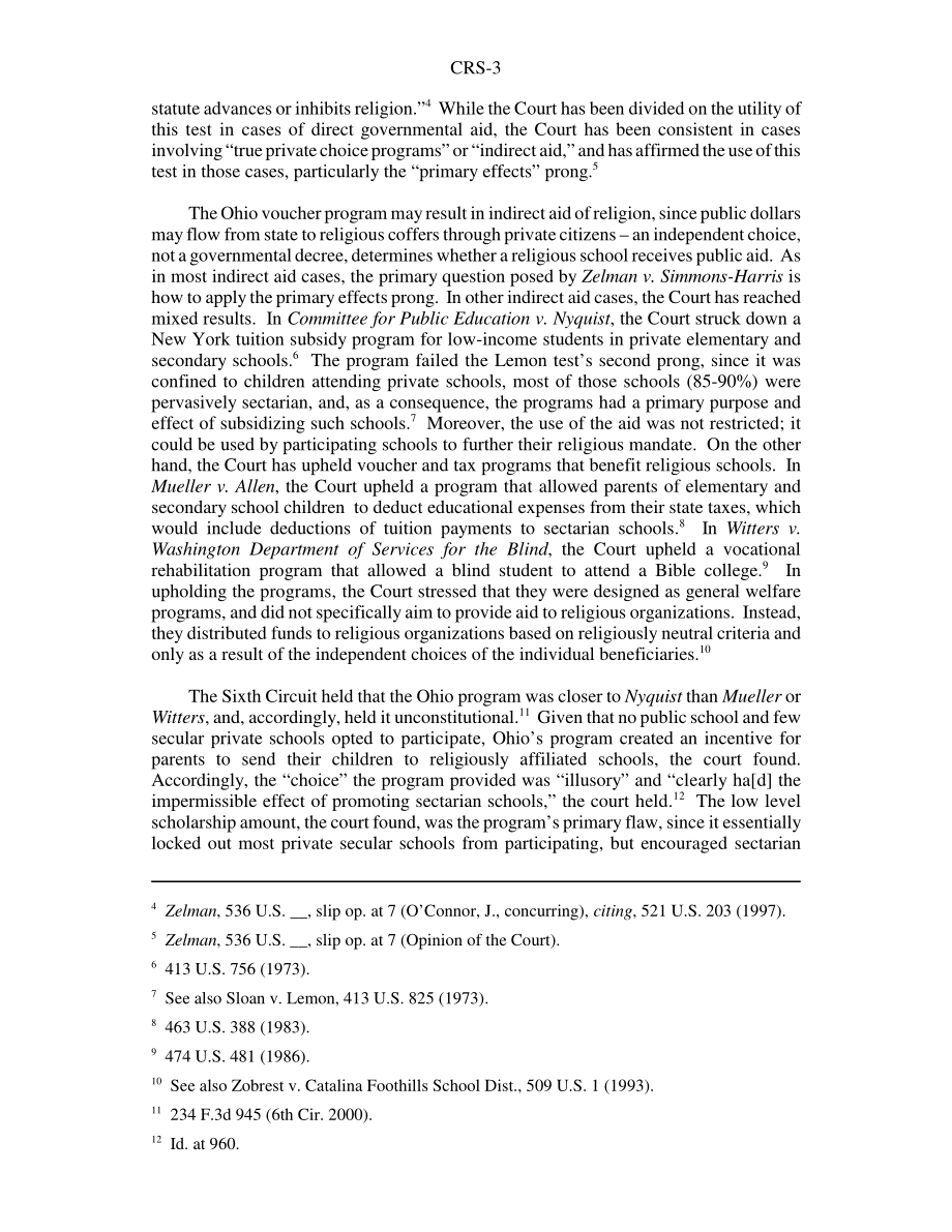 [20020703]RS21254_教育券：最高法院在泽尔曼诉西蒙斯·哈里斯案中的裁决概述.pdf_第3页