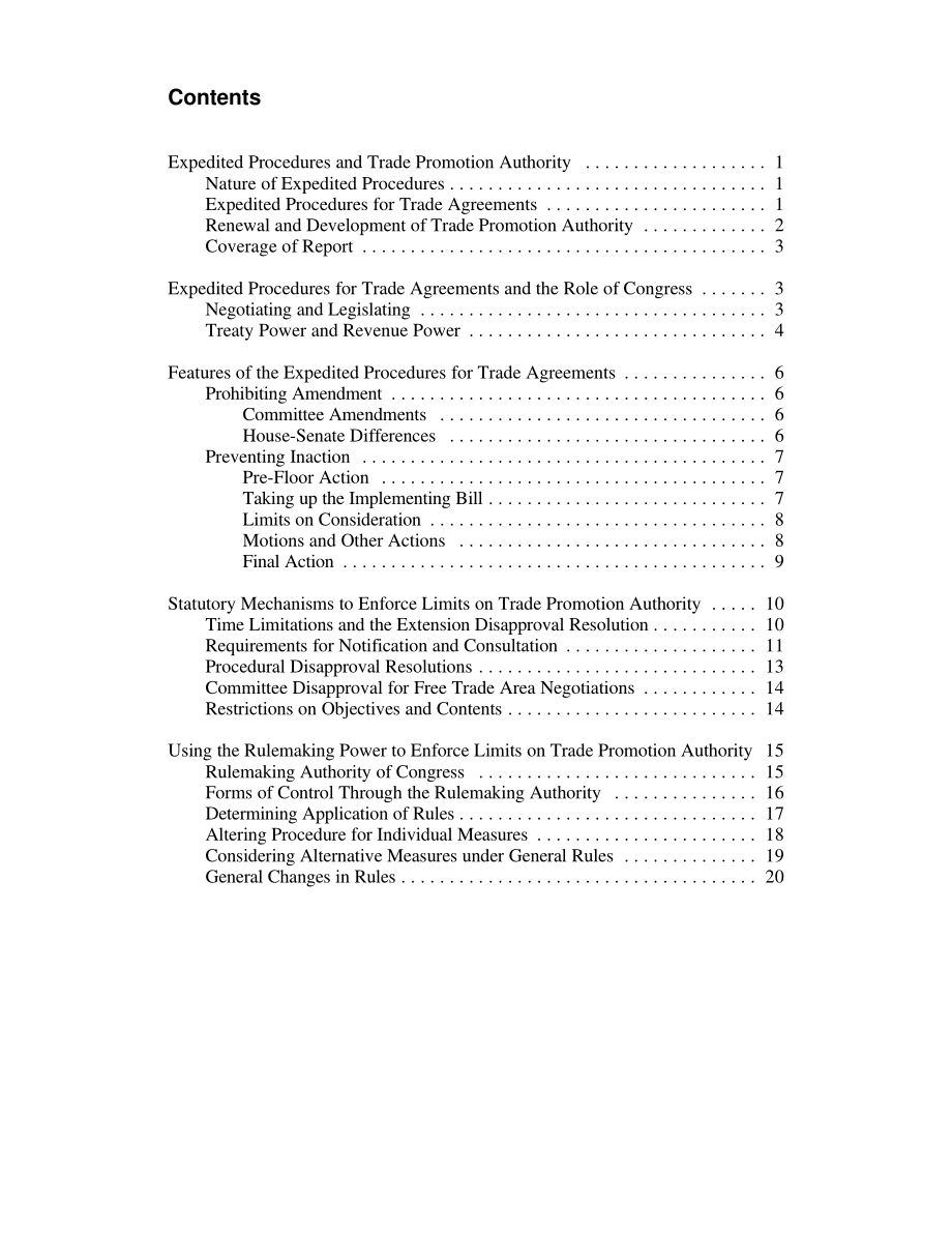 [20011126]RL31192_Trade Agreement Implementation 现行法律中的快速程序和国会控制.pdf_第3页