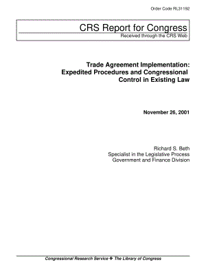 [20011126]RL31192_Trade Agreement Implementation 现行法律中的快速程序和国会控制.pdf