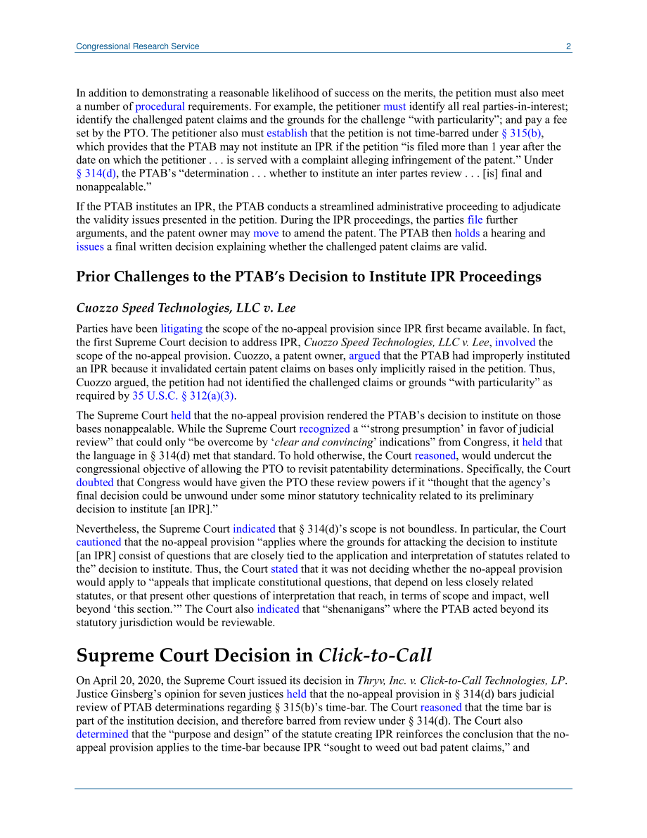 [20200428]LSB10454_最高法院认为对专利局的某些决定没有司法审查.pdf_第2页