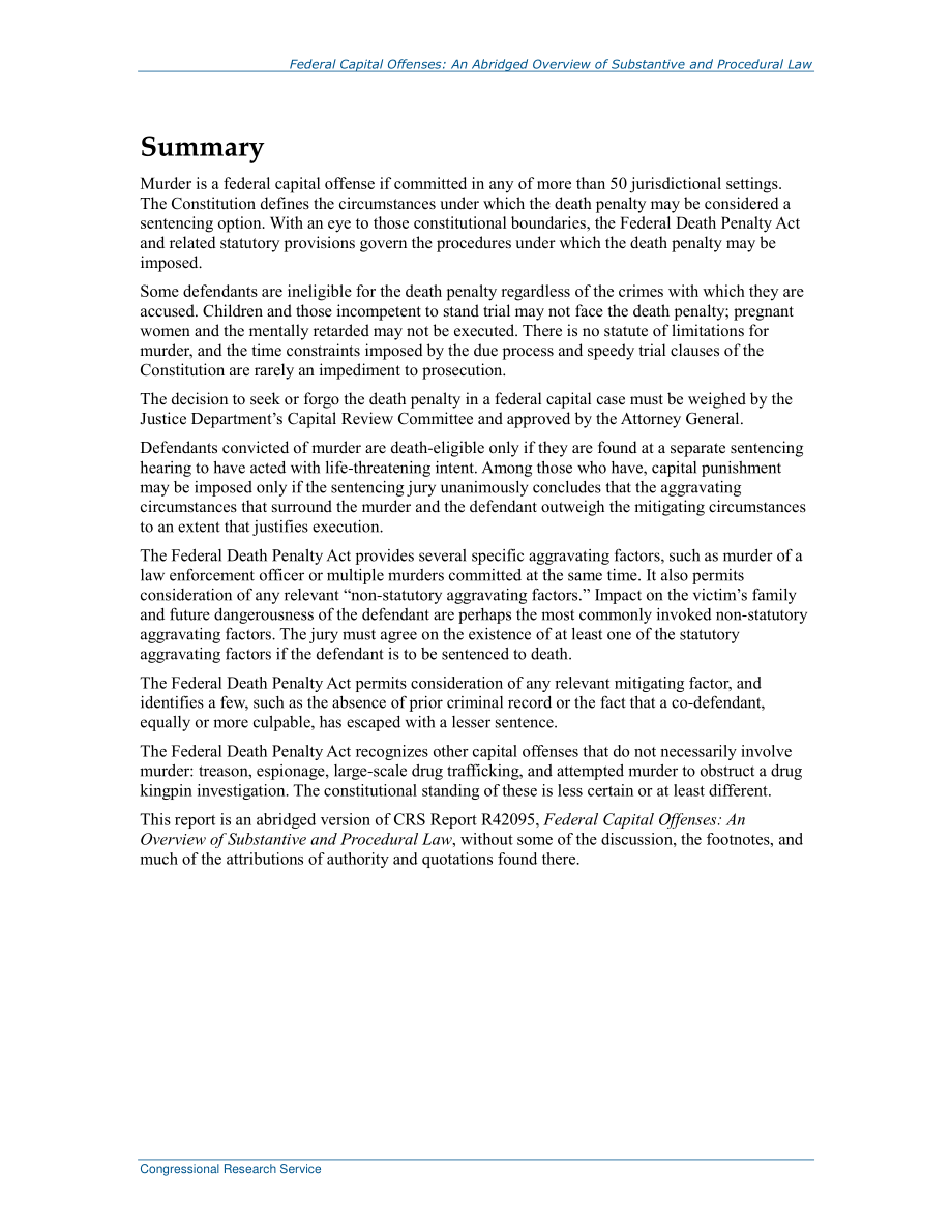 [20160225]R42096_联邦死刑：实体法和程序法简略概述.pdf_第2页