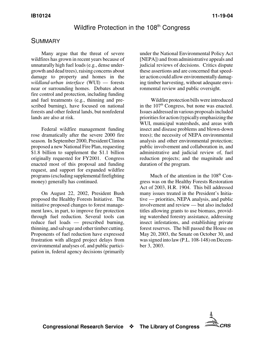 [20041119]IB10124_第108届国会的野火保护.pdf_第3页