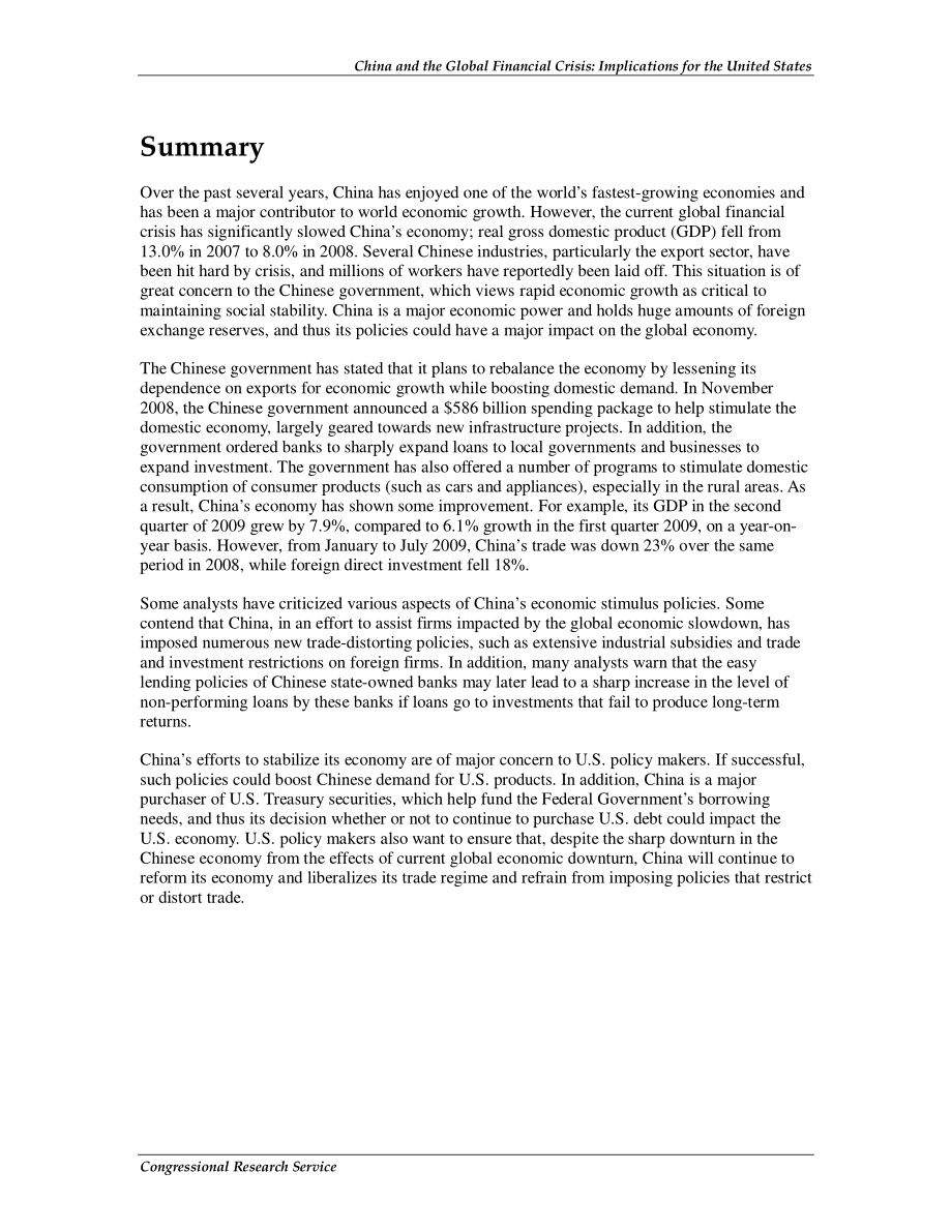[20090817]RS22984_中国与全球金融危机：对美国的影响.pdf_第2页